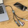 USB Splitterkabel, USB/Typ C Stecker auf 2/3 Buchse Verlängerungskabel Anschlüsse, USB-Port Hub Daten- & Lade-Stromverteileradapter