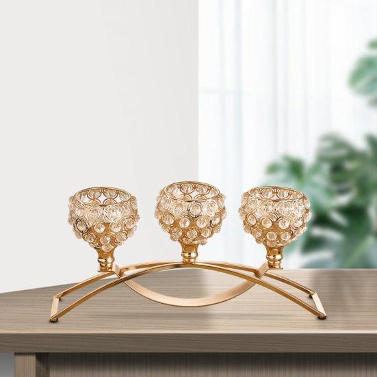 

Faux Crystal Candle Stand Ornamental Great Table Statue Candlelight Holder срібний