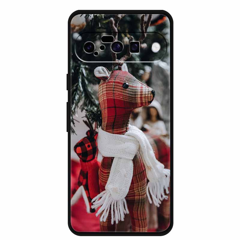 Christmas Phone Cases For Google Pixel 10 Case Silicone Soft Black Cover Christmas Tree for Pixel 10 Pro / 10 Pro XL Back Cover