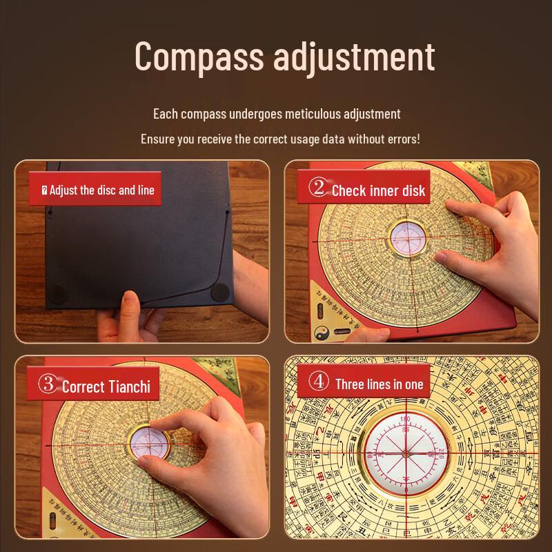 OIMG Brass 5-inch 16-Layer Feng Shui Geomancy Compass