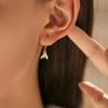 Sterling Silver Magnolia Ear Hook Earrings - Niche Design, Fresh and Sweet Studs