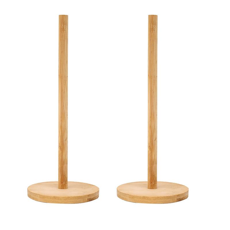 1pc Wooden Paper Towel Dispenser Holder, Freestanding Paper Towel Roll Stand, Tissue Rack For Kitchen & Dining Room