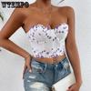 Lace Fragmented Flowers Embroidered Top Trend Have Cash Less  Navel Exposed Breastplate Undergarment Covering The Chest and Abdomen Tops