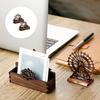 Hollowed Flower Wood Name Card Organiser Desk Business Card Storage Case For Corporate Meetings Office Desk Management