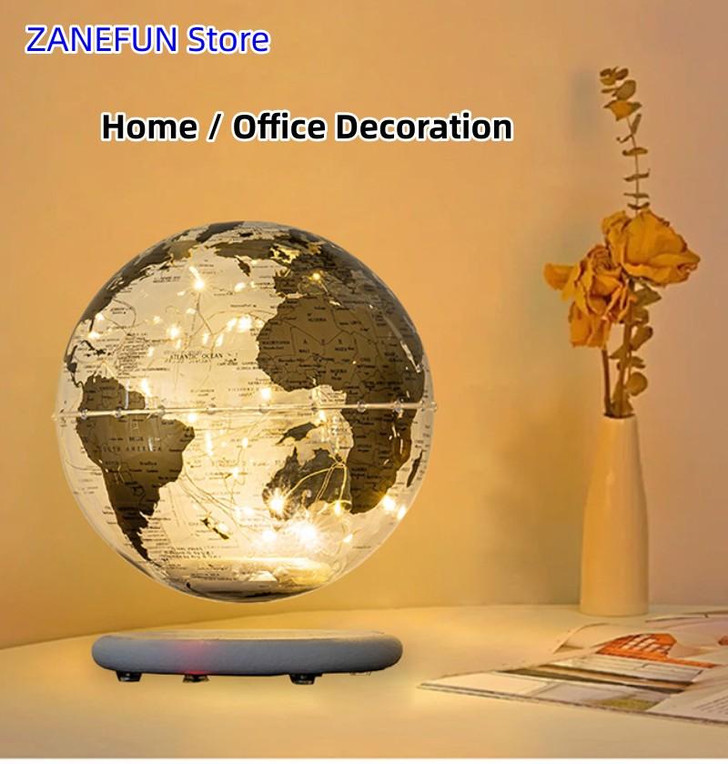 8inch Magnetic Levitating Globe 20cm Transparent Globe Lamp LED Light ABS Globe Home Office Decoration Creative Christmas Busine