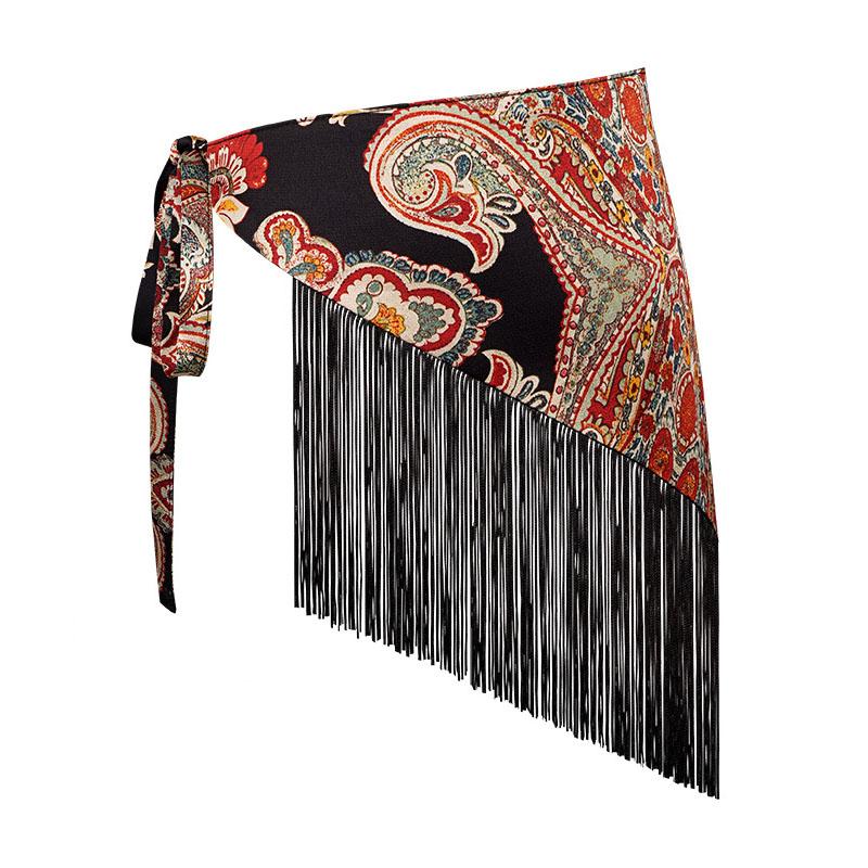 Wide Waistband Women's Paired Jeans Triangular Scarf Belt Bohemian Ethnic Style Decorative Skirt Waist Cinching Fart Curtain