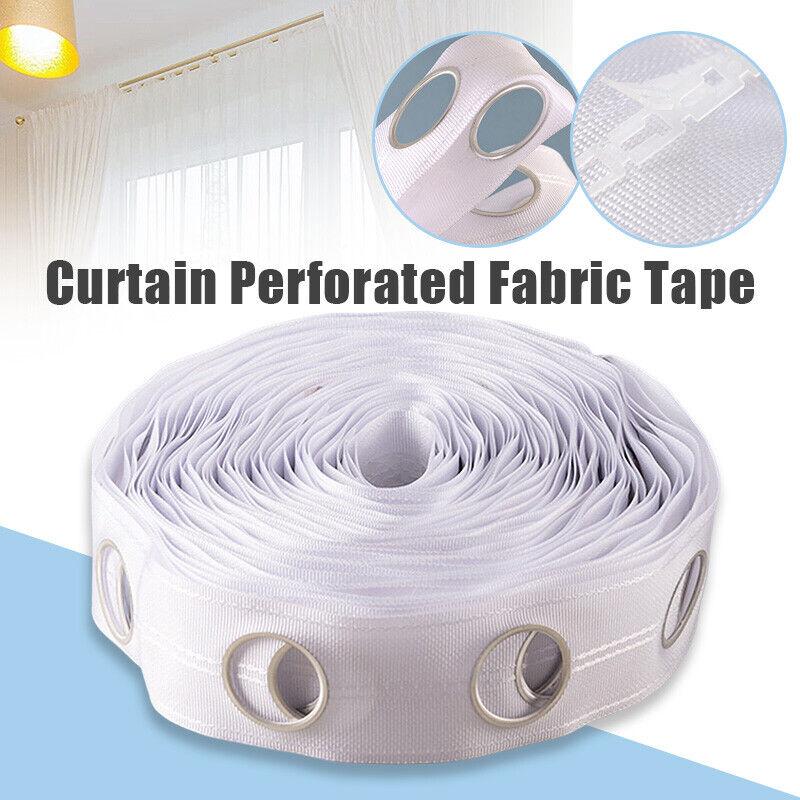 10M Curtain Heading Tape with 80 Round Eyelet Rings for Curtain Blinds Decor Transparent Ring Header DIY Curtain Accessories
