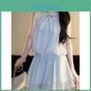 Summer Soft Womens Knit Dress With Spliced Design For Casual And Vintage Style