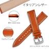 WOCCI Genuine Leather Watch Strap, 22mm, Italian Calf Leather Watch Band (Golden Brown with Silver Buckle)