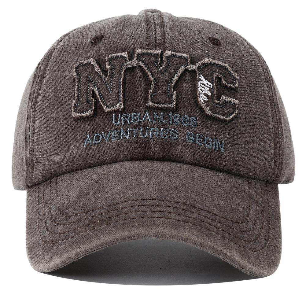 

Adjustable Nyc Embroidery Washed Baseball Cap Vintage Black Snapback Hat Sun Protection Dad Hats For Women Men Duckbill Cap Adjustable