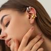 Vintage Gold Color C-Shaped Ear Clip For Women Punk Hip Hop Metal Round Geometric No Piercing Ear Cuff Jewelry Party Gift