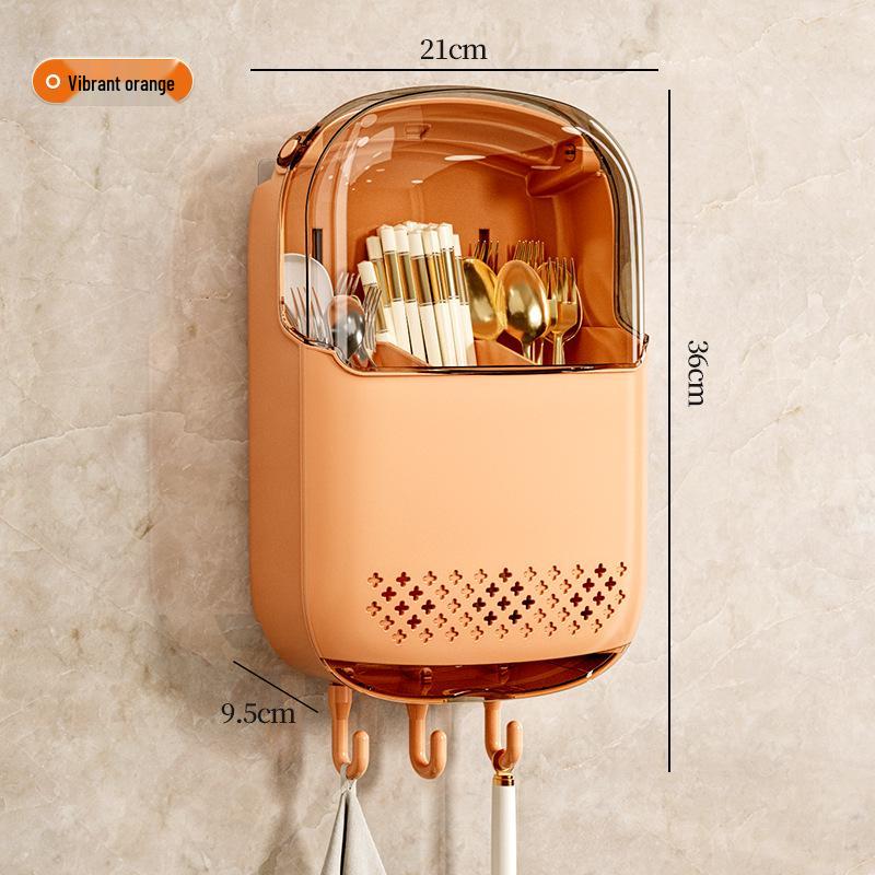 Qiao Feng 2025 Wall-Mounted Chopstick and Spoon Holder - Kitchen Storage Rack