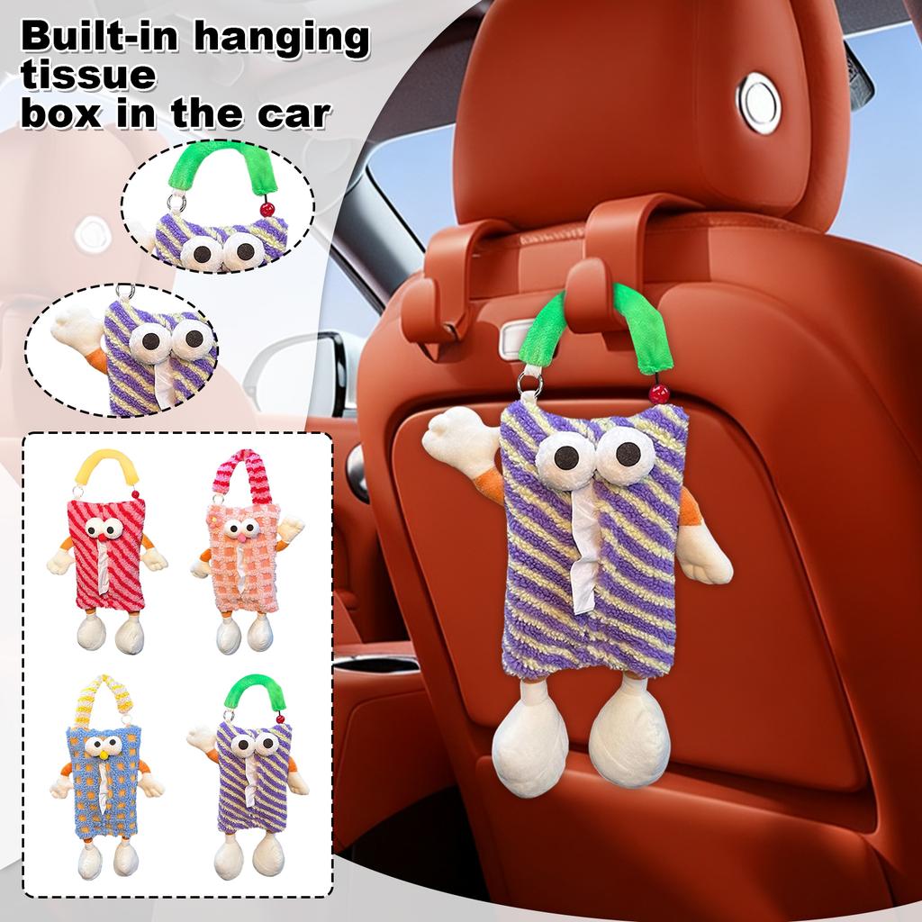 Car Trash Can And Tissue Box Combo, In-car Storage Bucket, Hanging Umbrella Storage, Cartoon And Quirky