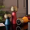 Gold-plated Hammer Pattern Ceramic Vase Creative Plant Pots Table Decoration Flower Arrangement Floral Vase Room Aesthetic Decor