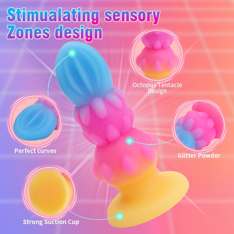 MoDi Luminous Anal Plug Small Dildos For Women Men Buttplug With Suction Cup Sex Tool Adult Silicone Dildo Anal Dilator Sex Toys