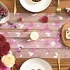Artoid Mode Pink Heart Gauze Table Runner 120 Inch 10FT,Glitter Metallic Foil Valentine’s Day Sheer Dining Anniversary Wedding Table Decor for Home