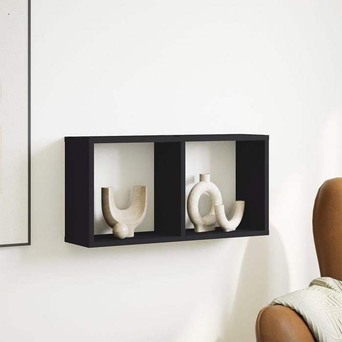 VidaXL Wall Cabinet 60x16x30 Cm Black Engineered Wood, Floating Wall Cabinet, Wall Shelf, Wall Display Cabinet, Furniture 854878