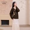 Sancai Amber Frost New Chinese Style Embroidered V-Neck Knit Sweater