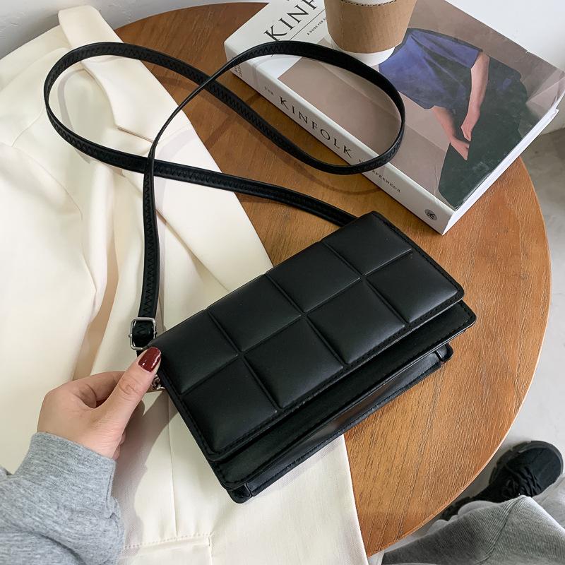 New Style Ladies Shoulder Bag Simple Western Style Checkered Bag Urban Simple Small Square Bag Portable Messenger Shoulder Bag