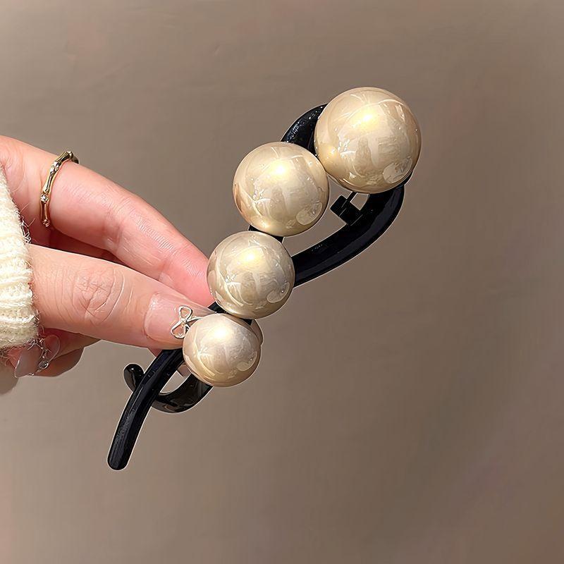 Simple Pearl Hair Clip for Women, Elegant Claw Clip/twist Clip for The Back of The Head 1PCS