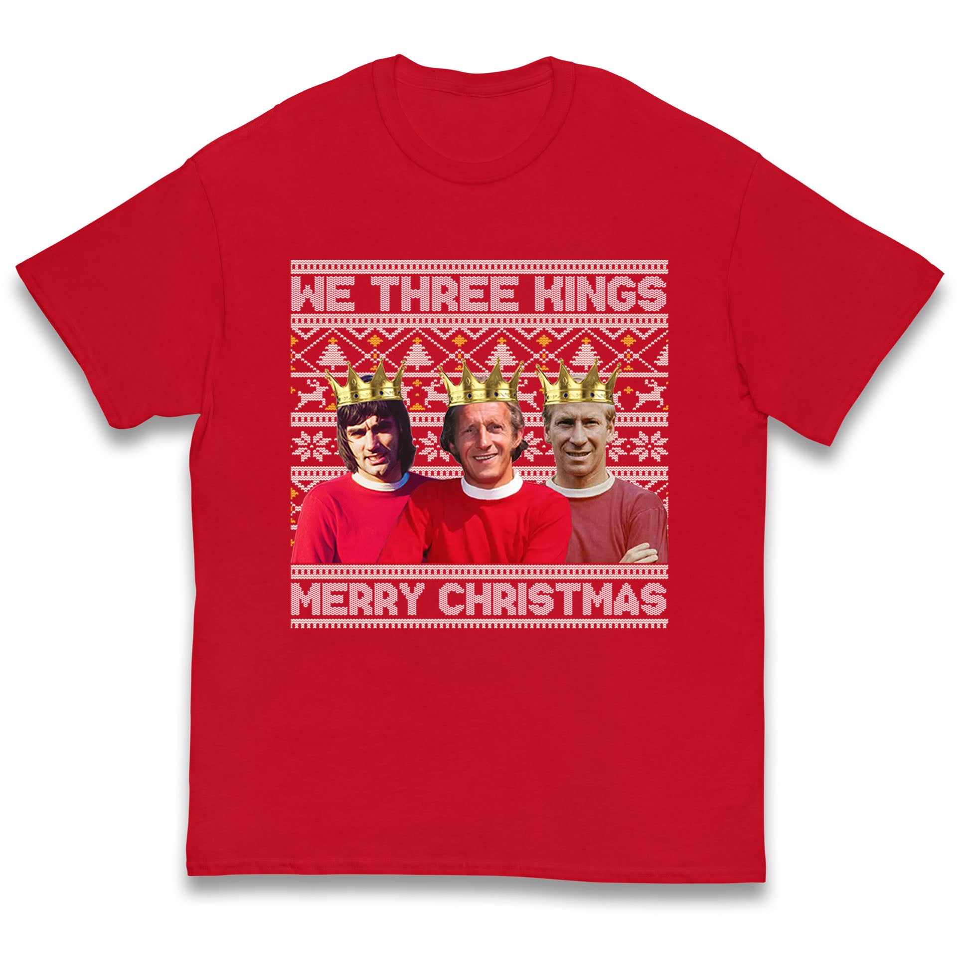 Denis Law Bobby Charlton George Best Christmas Football Kids T Shirt Manchester United Top 130