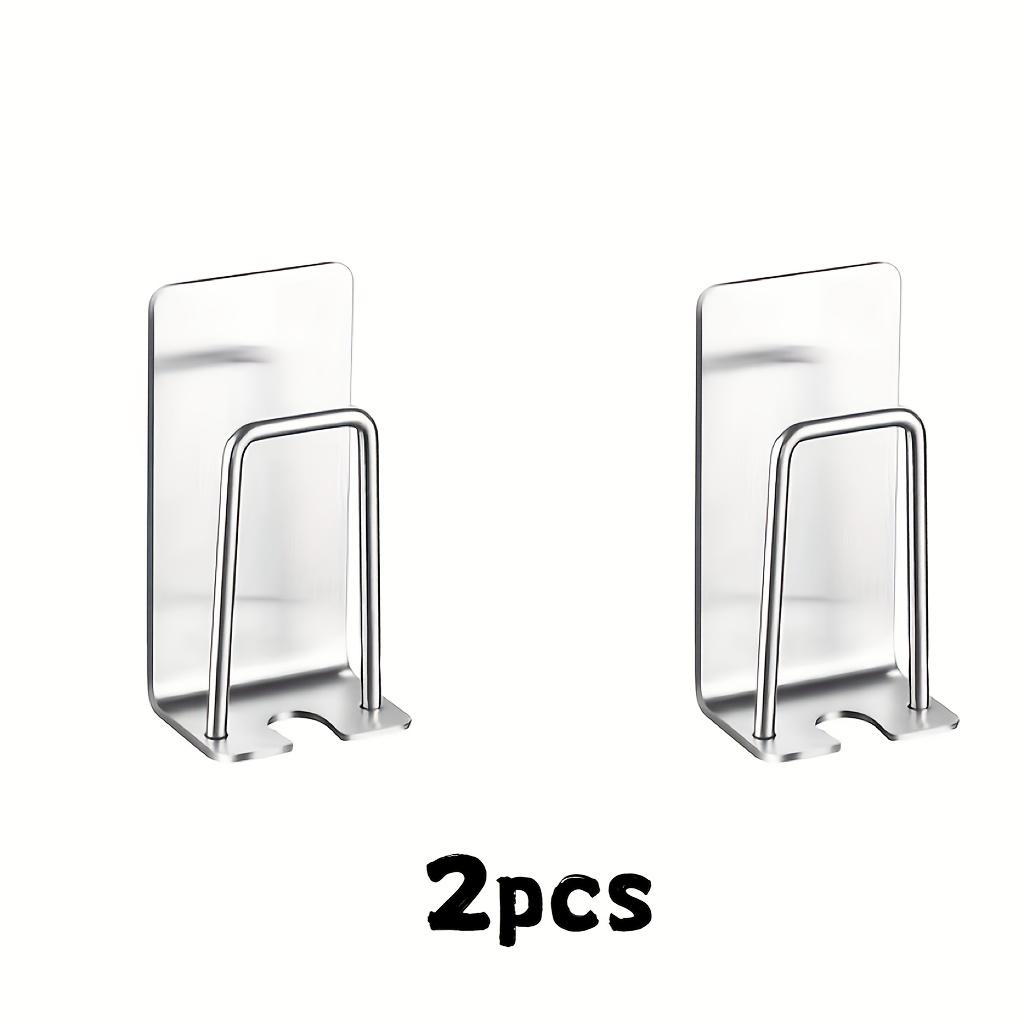 2-teiliger Edelstahl-Zahnbürstenhalter - Wandmontiert, Bohrfreie Installation, Multifunktionales Badezimmer-Aufbewahrungsregal