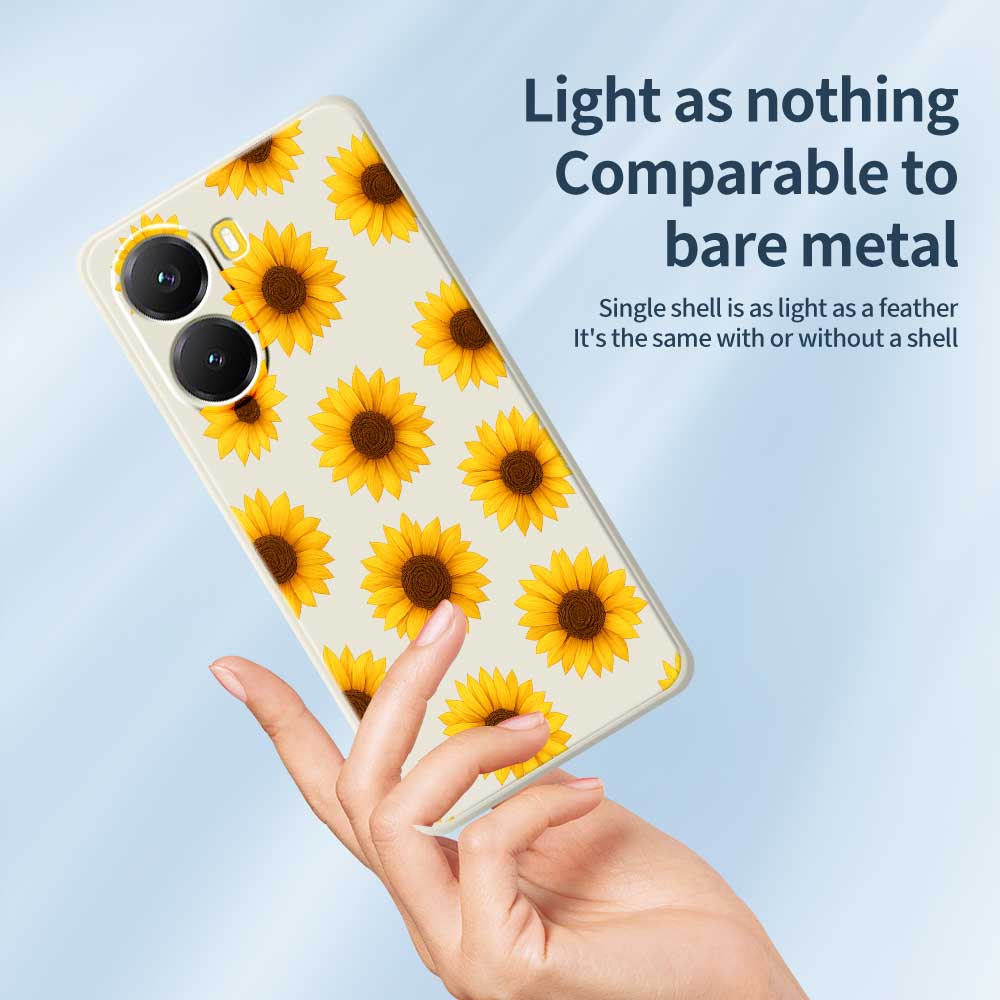For Xiaomi Redmi Turbo 4 5G/Poco X7 Pro 5G Case Sunflowers Pattern Printing Straight Edge TPU Phone Back Cover