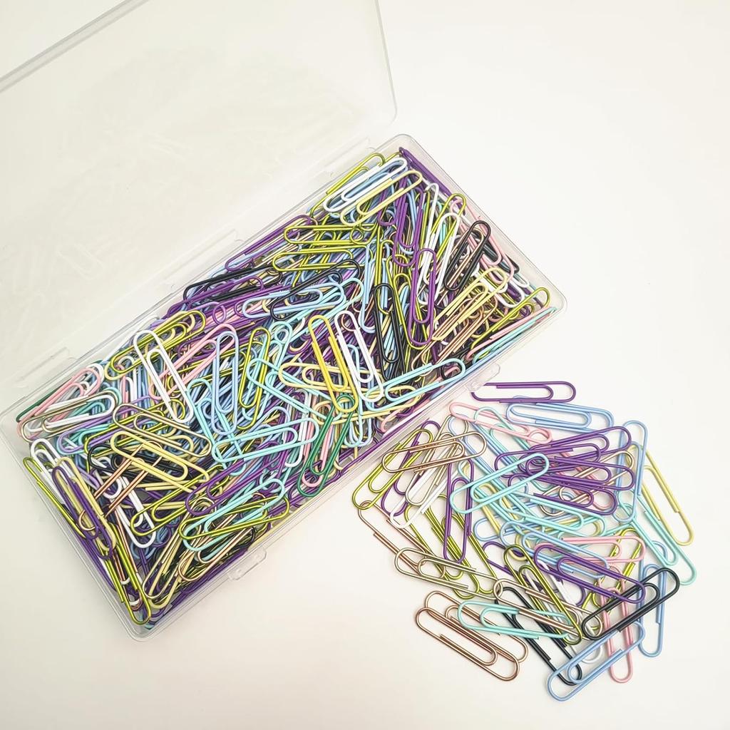 300 Pcs Paper Clips Medium Size PaperClips Assorted Colored for Clips Office Supplies Paperwork Office School and Personal Use