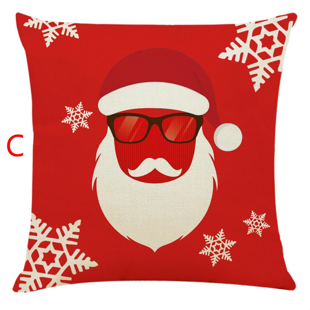 Christmas Pillow Cover Cotton Linen Cushion Cover Home Decoration Sofa Pillow Cover 45 * 45cm