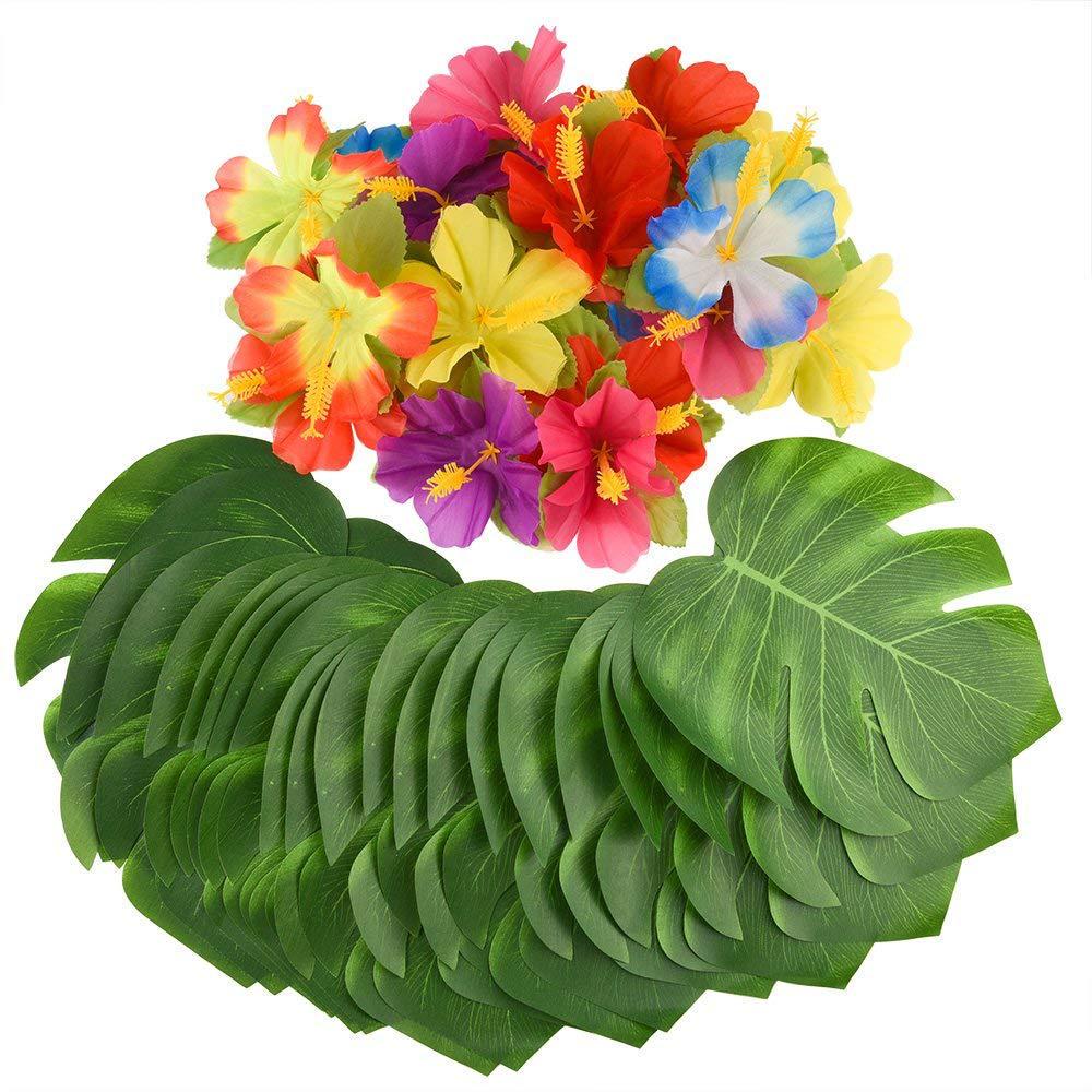 Palm Leaf & Turtle Leaf Balloon Party Decoration Set