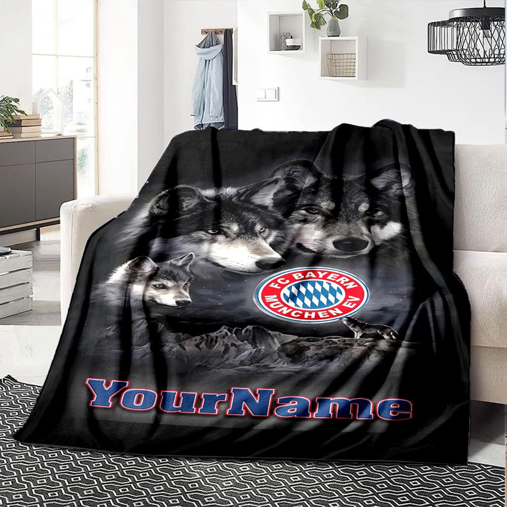 Bayern Munich Customize Text Blanket Multi-purpose Customizable Blanket Ultra-Soft Throw For Chair Picnics Nap Seaside for All Occasions