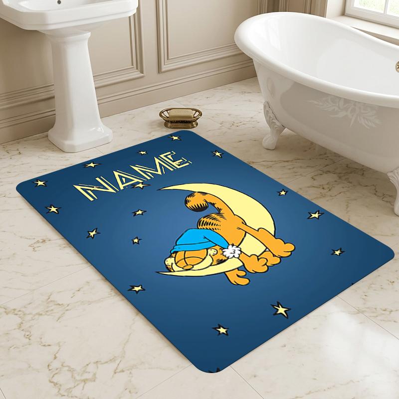 Personalized Name Garfield's Name Living Room Non-Slip Area Rug Soft Carpet for Bedroom Playroom Sofa Office Home Decor Doormat