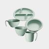 Skater Easy to Hold Cup 290ml with Handle Wood Grain Green Plastic Handle Made of Biomass Raw Materials Microwave and Dishwasher Safe NMGS1HB-A