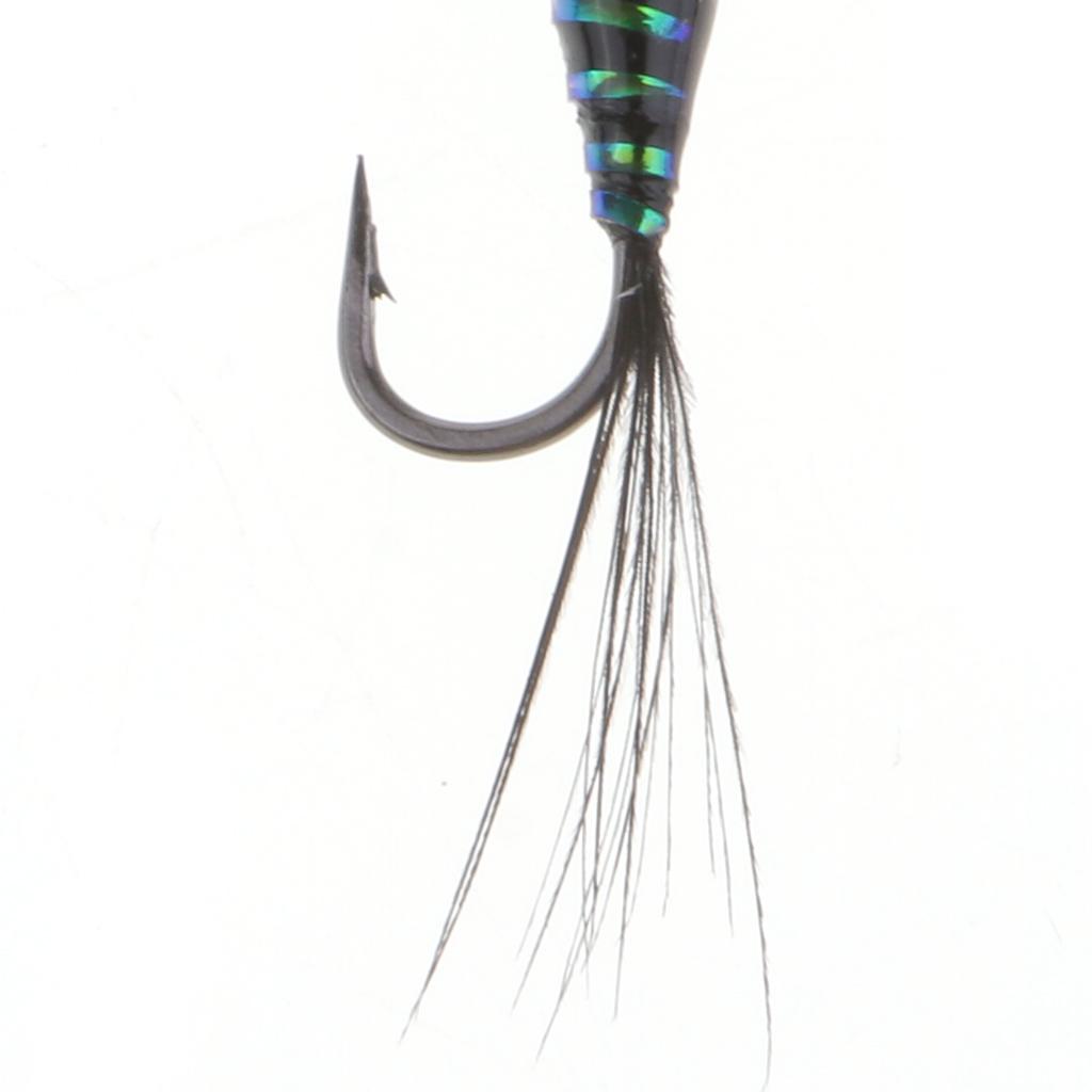 6pcs Brass Bead Head Epoxy Nymph Fast Sinking Fly Fishing Trout