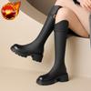 Fashion Autumn Winter Fleece-Lined Leather Round Toe Platform Ladies Knee High Shaft Shoes Fashion 2025 Cosplay Work Women's Long Boots