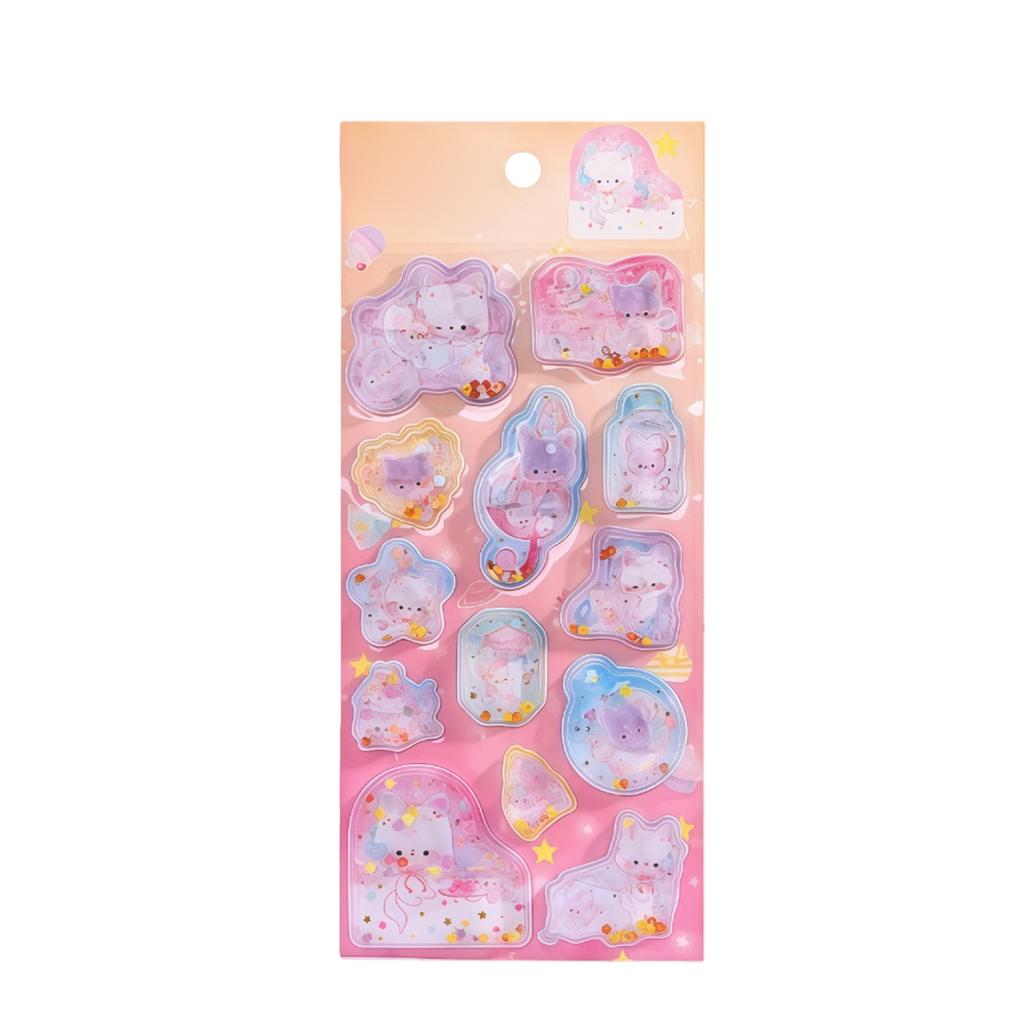 Cartoon 3D Wiggle Stickers, Made Of PVC, Featuring Various Cute Shapes And Soft, Fresh Color Schemes For Journal Decoration.
