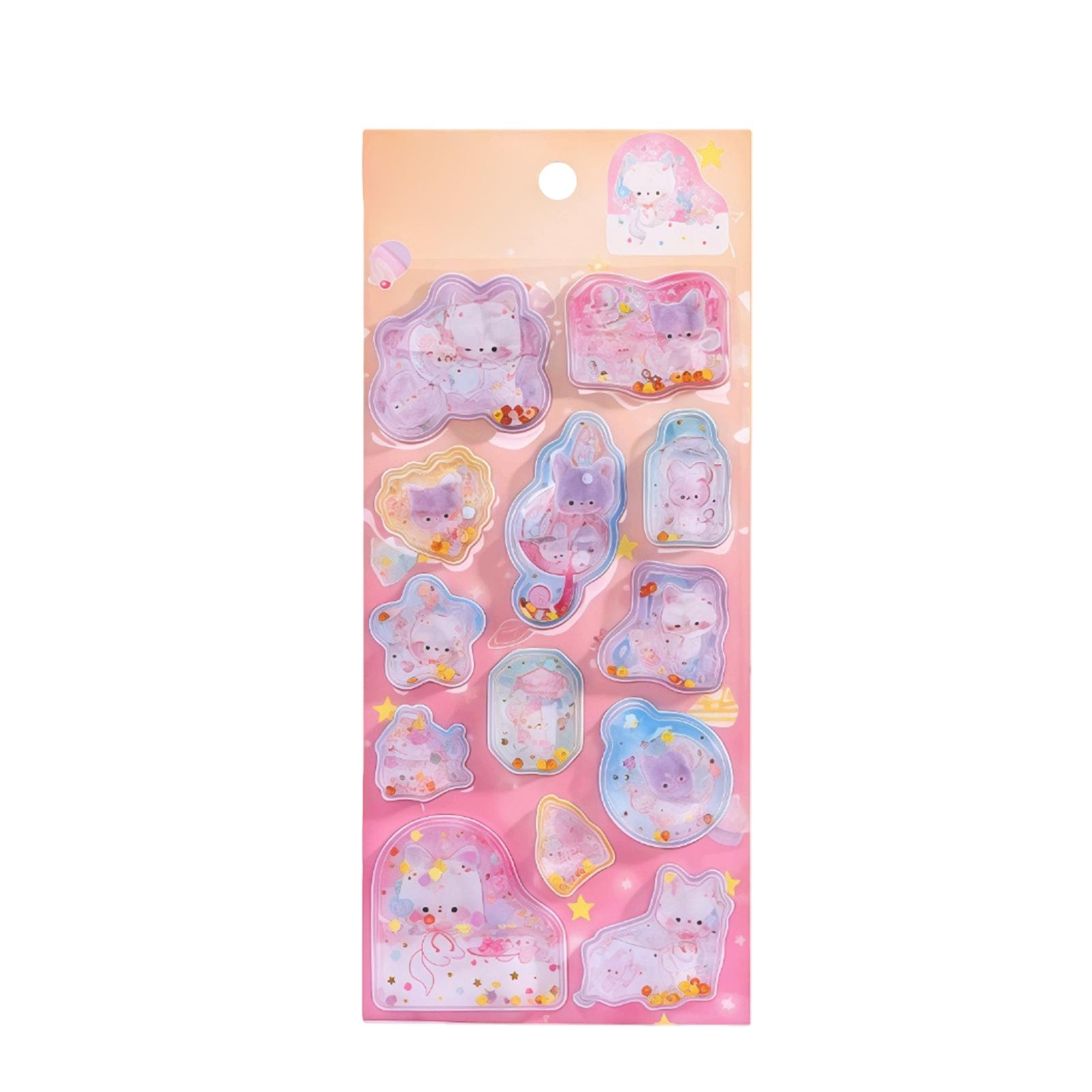 

Cartoon 3D Wiggle Stickers, Made Of PVC, Featuring Various Cute Shapes And Soft, Fresh Color Schemes For Journal Decoration. One Size