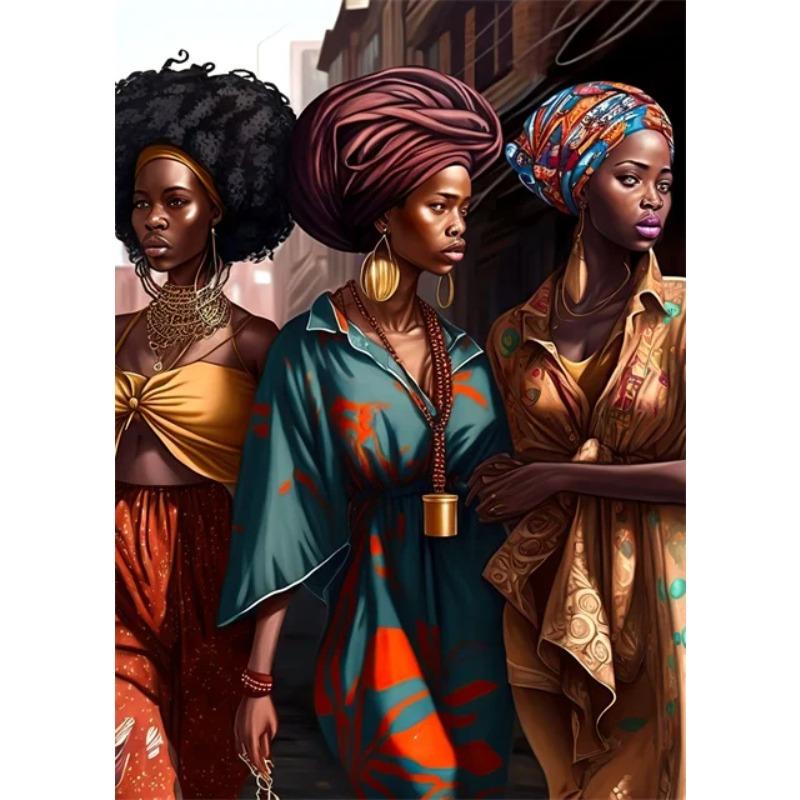 Beautiful African Woman Posters and Prints Canvas Painting Portrait Wall Art Pictures for Living Room Home Decoration No Frame