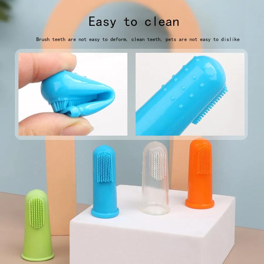 Dog Toothbrush Dog And Cat Oral Cleaning Products Finger Sleeve Cat Toothbrush Pet Finger Toothbrush