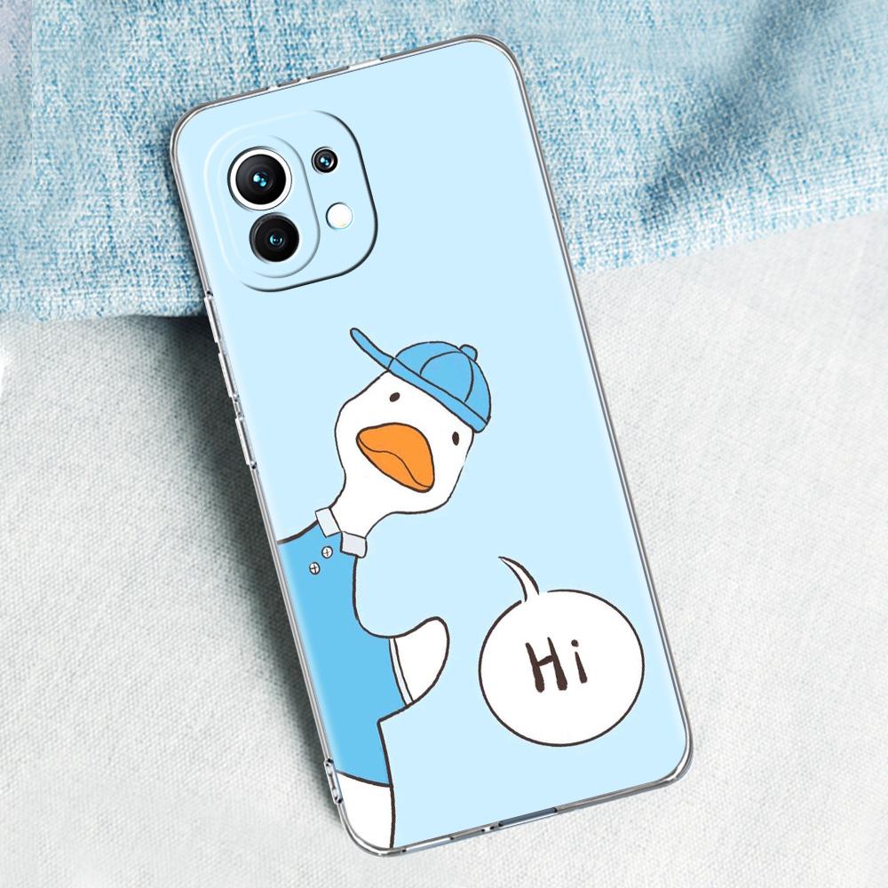 Phone Case For Xiaomi Mi 15 14 13 12 11 Lite 15T 13T 12T Pro Poco X7 X6 X5 Pro 5G X3 NFC F7 F6 F5 Clear Cover Funny Duck