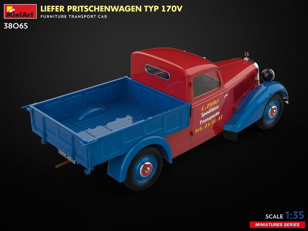 MiniArt Scale Delivery Flatbed Truck 170V Furniture Transporter Plastic Model MA38065 1/35