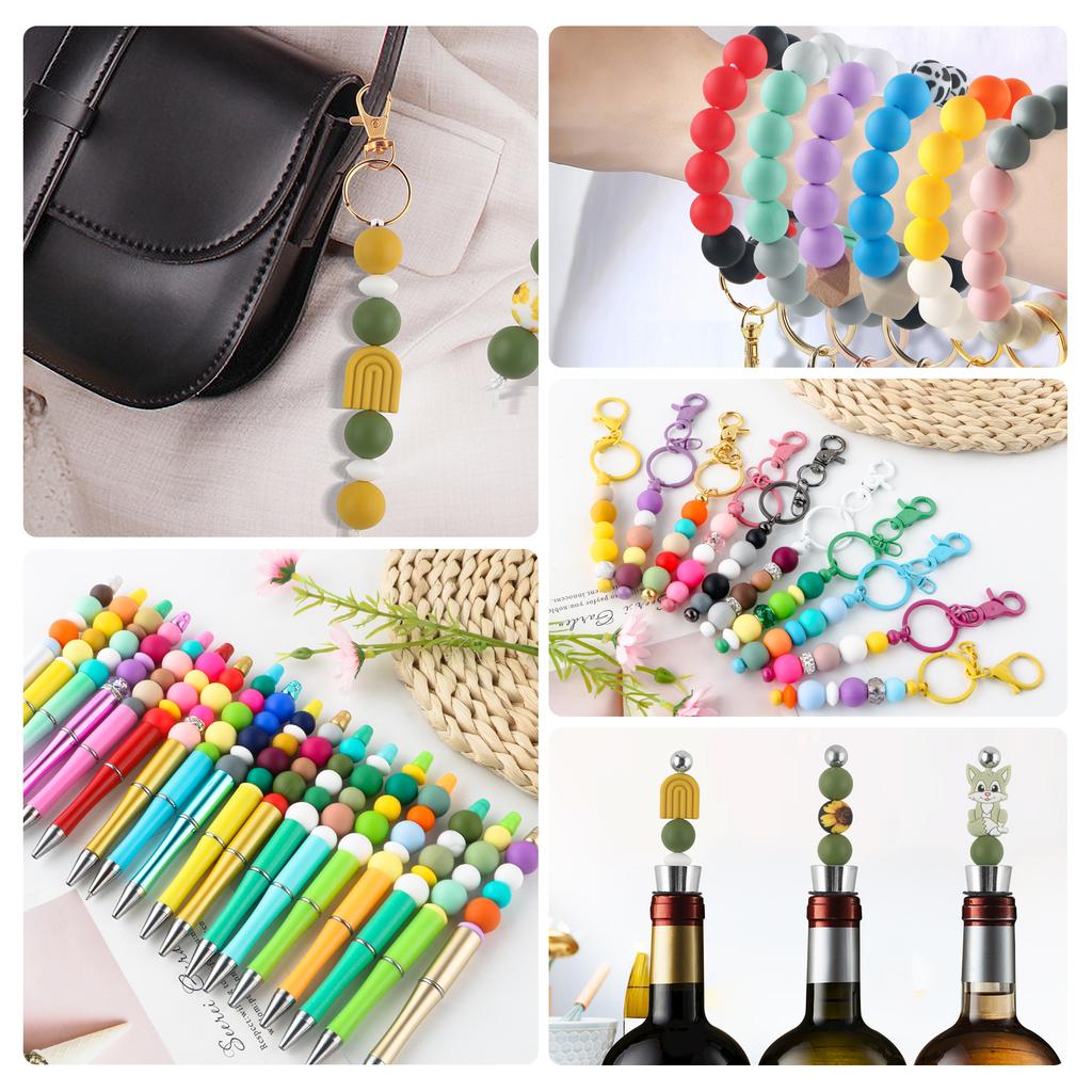 50Pcs/lot 9/12/15mm Loose Beads Silicone Round Beads Pearl Beads Food Grade For Jewelry Making DIY Handmade Accessories