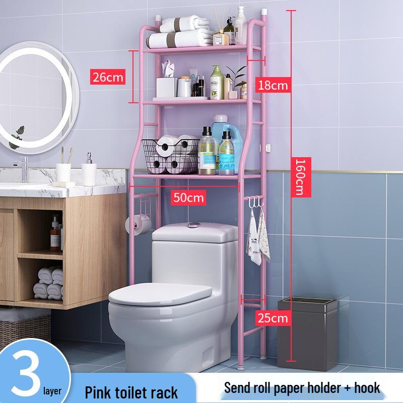 Stainless Steel No-Punch Multi-Layer Bathroom Storage Rack for Above Toilet