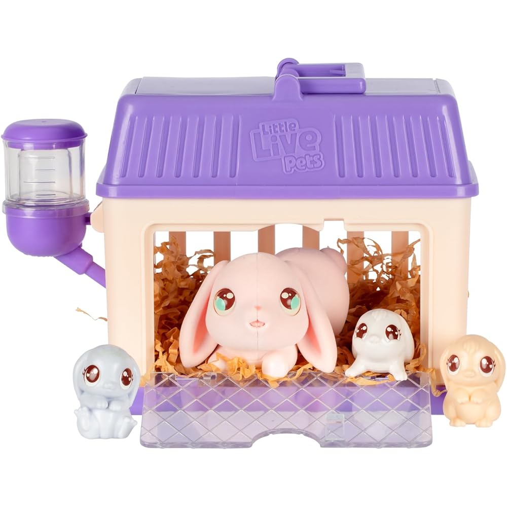 

Little Live Pets Bunny Interactive Toy Set with 3 Surprise Babies, 20 Sounds, Bunny Accessories, Ages 3+