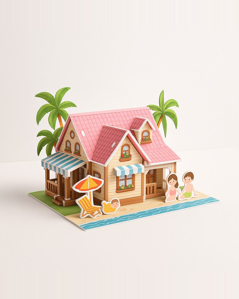 Dreidimensionale 3D-Modell-Puzzles, handgefertigte DIY-Häuser, Bausteine, Kinderspielzeug