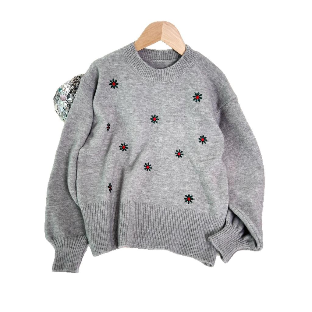 Embroidered Flower Sweater