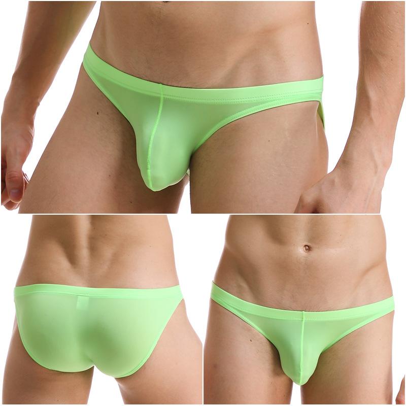 Men's Triangle Underwear Ultra-thin Ice Silk Transparent Comfortable and Sexy Adult Low Waist