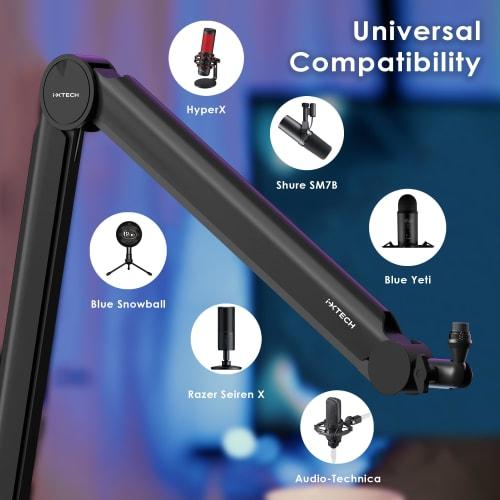 IXTECH Premium Microphone Boom Arm with Desk Mount, 360 Rotation, Fully Adjustable, for Podcasts, Video, Gaming, Radio, Studio, and Recording, Durabl