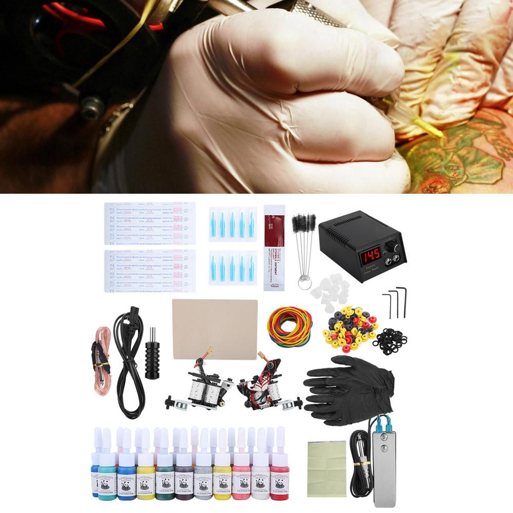 Complete Tattoo Kit for Beginners Tattoo Power Supply Inks Shader Liner Machine