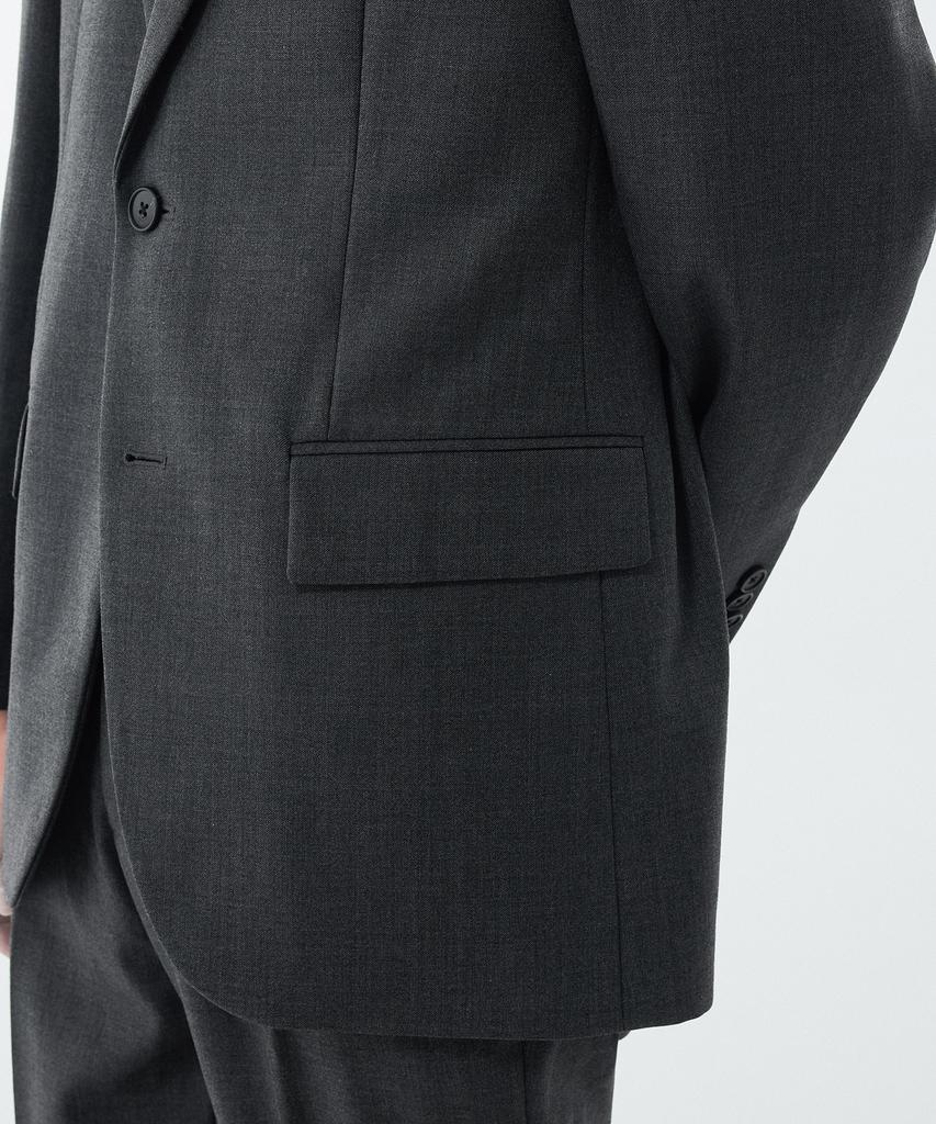 Musinsa Standard Wool Blend Relaxed Basic Blazer [Medium Grey]